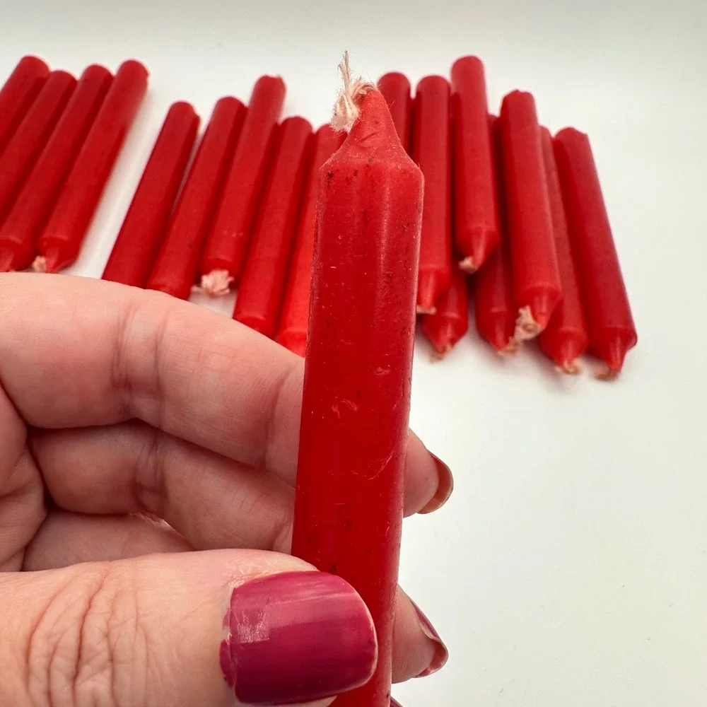 Vintage Biedermann & Sons Red Tree Candles Set of 20 Chime Candles 4 Inch